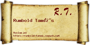 Rumbold Tamás névjegykártya