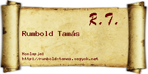 Rumbold Tamás névjegykártya