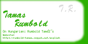 tamas rumbold business card